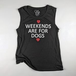 Chaser Weekends are for dogs muscle tee